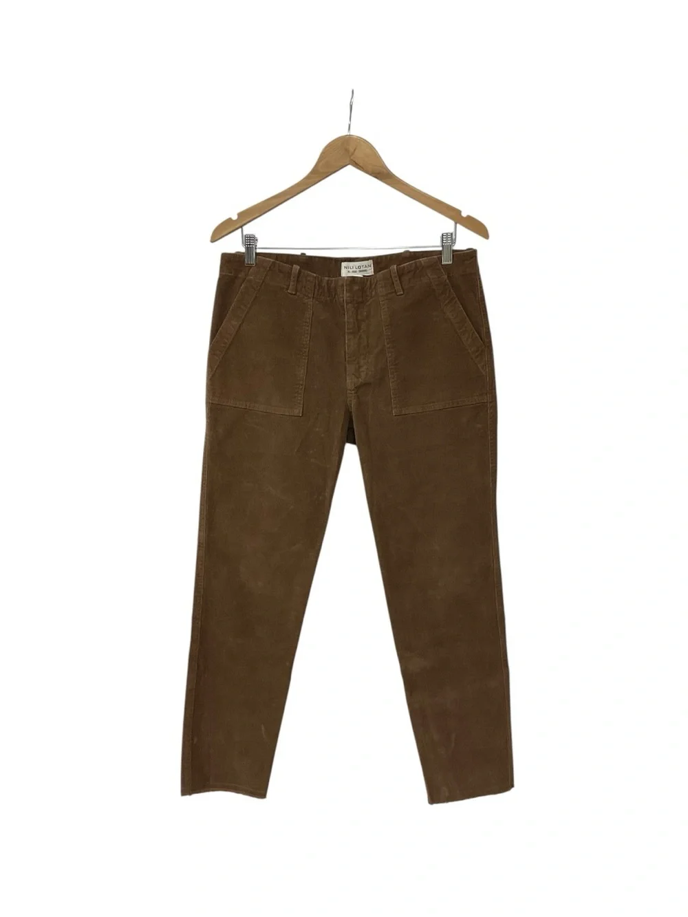 Nili Lotan Jenna Pants in Tawny Size 10 Crop Mid Rise Corduroy Trousers